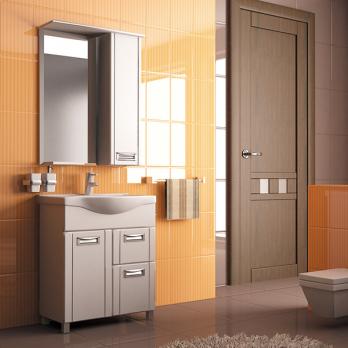 Зеркальный шкаф "Альфа-64 " правый с подсветкой (высота 800) (ПВХ)