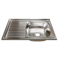 Мойка 80х50 (0,8) прав. вып 3 1/2 MIXLINE 18см с сифоном