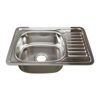 Мойка врез 65х50 (0,6) лев вып 3 1/2  MIXLINE 16см с сифоном