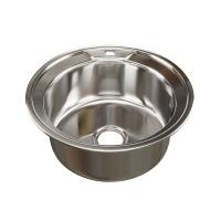 Мойка круг d 49 (0,8) вып 3 1/2 MIXLINE (глуб чаши 18см) с сифоном