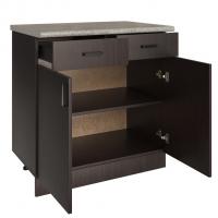 Стол разделочный 80 венге (2 ящика), столешница гранит пёстрый