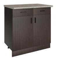 Стол разделочный 80 венге (2 ящика), столешница гранит пёстрый