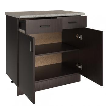 Стол разделочный 80 венге (2 ящика), столешница гранит пёстрый