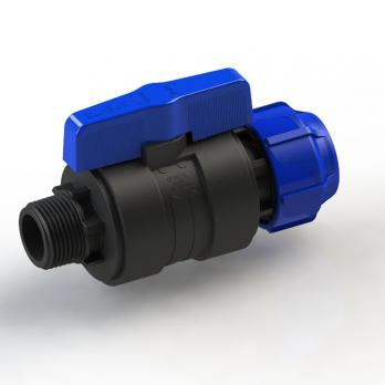 Кран шаровой обжим - наруж 25 - 3/4 ПЭ PN16 SPEKTR