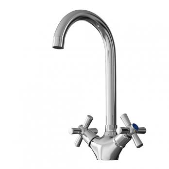 Смеситель для кухни 1/2 кер. MIXLINE ML10-032 высокий излив п/гайку (без подводки)