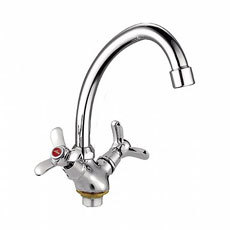 Смеситель для кухни 1/2 кер L4112-2 Ledeme 3-х лепес на гайке, силумин