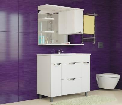 Зеркальный шкаф "ЭТЬЕН-90" правый с подсветкой (ПВХ)