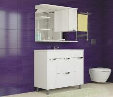 Зеркальный шкаф "ЭТЬЕН-75" правый с подсветкой  (ПВХ)