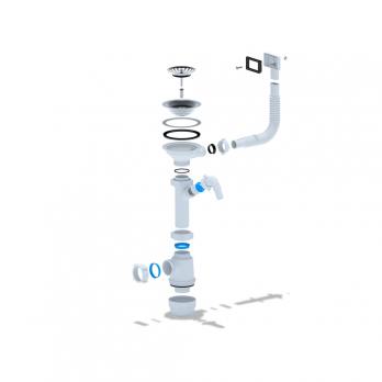 Сифон 3 1/2*40 Ani Грот с носиком, гиб. прямоуг. переливом А1045S АНИ пласт