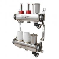 Коллекторная группа VRT® 1'' х 3/4'' (евроконус)  2 вых, авт в/отвод, c расходомерами
