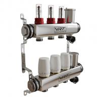 Коллекторная группа VRT® 1'' х 3/4'' (евроконус)  3 вых, авт в/отвод, c расходомерами