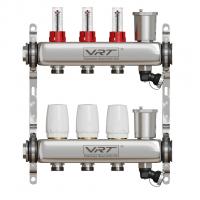 Коллекторная группа VRT® 1'' х 3/4'' (евроконус)  3 вых, авт в/отвод, c расходомерами