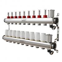 Коллекторная группа VRT® 1'' х 3/4'' (евроконус)  9 вых, авт в/отвод, c расходомерами