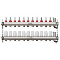 Коллекторная группа VRT® 1'' х 3/4'' (евроконус) 11 вых, авт в/отвод, c расходомерами