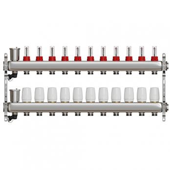 Коллекторная группа VRT® 1'' х 3/4'' (евроконус) 11 вых, авт в/отвод, c расходомерами