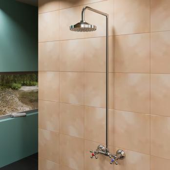 Душевая система 1/2 кер ML2408 стационарный лейка "Тропический душ" ХРОМ