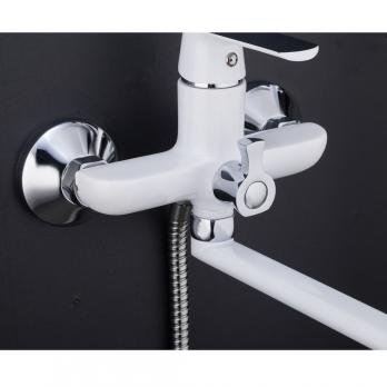 Смеситель для ванны и раковины 35к F2231 FRAP див корп (L-излив, белый/хром, латунь)