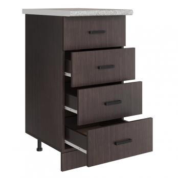 Стол разделочный 40 венге (4 ящика), столешница гранит пёстрый