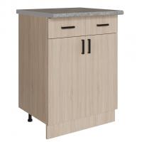 Стол разделочный 60 венге светлое (2 ящика), столешница гранит пёстрый