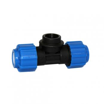 Тройник ПЭ с внутр. труб. резьбой 40х1 1/4''х40 (обж.) ТПК-АКВА