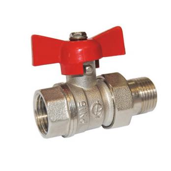 Кран шаровой со сгоном 1/2'' бабочка 11б27п1 Стандарт 232 ГАЛЛОП никель PN 40