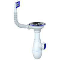 Сифон 3 1/2*40 B410 с прямоуг. переливом  UNICORN