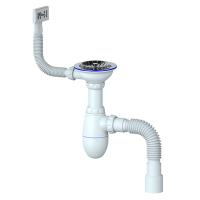 Сифон 3 1/2*40 B425 с прямоуг. переливом, с гофрой 40*40*50  UNICORN (винт, шток, ручка - латунь)