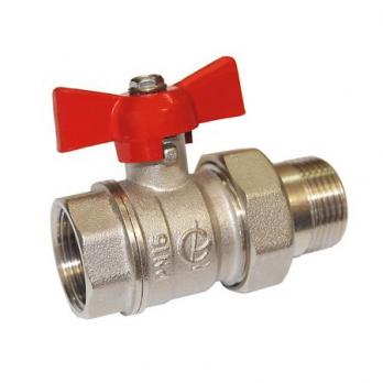 Кран шаровой со сгоном 3/4'' бабочка 11б27п1 Стандарт 232 ГАЛЛОП никель PN 40