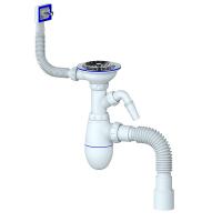 Сифон 3 1/2*40 B435V с прямоуг. перел, с носиком, с гофрой 40*40*50 UNICORN(винт,шток,руч -латунь)