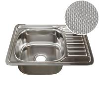 Мойка врез 58х48 (0,8) лев вып 3 1/2 MIXLINE 18см с сифоном ДЕКОР