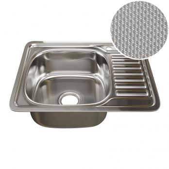 Мойка врез 58х48 (0,8) лев вып 3 1/2 MIXLINE 18см с сифоном ДЕКОР