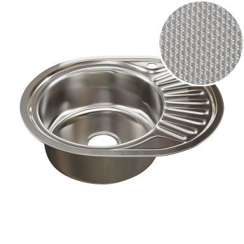 Мойка овал 57х45 (0,8) лев вып 3 1/2 MIXLINE 18 см с сифоном ДЕКОР