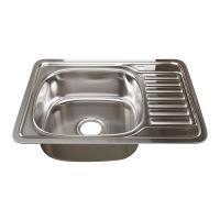 Мойка врез 65х50 (0,8) лев вып 3 1/2  MIXLINE 18см с сифоном