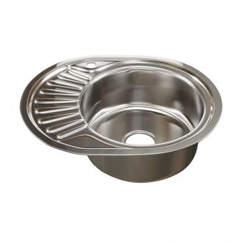 Мойка овал 57х45 (0,8) прав вып 3 1/2 MIXLINE 18 см с сифоном