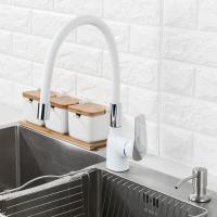 Смеситель для кухни 35к F4453-03 FRAP (гибкий излив, п/гайку, БЕЛЫЙ, латунь)