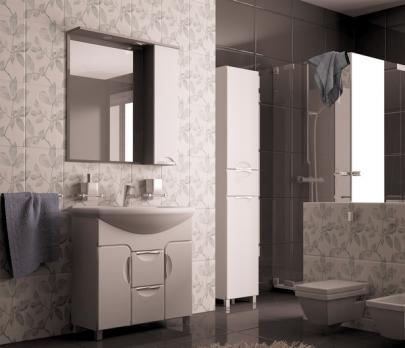 Зеркальный шкаф "КАССИОПЕЯ"  левый с подсветкой(ПВХ)