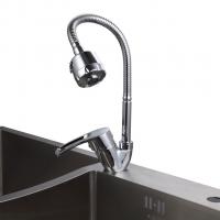 Смеситель для кухни 40к F43701-B FRAP бок.ручка (гибкий излив, п/гайку, хром, силумин)