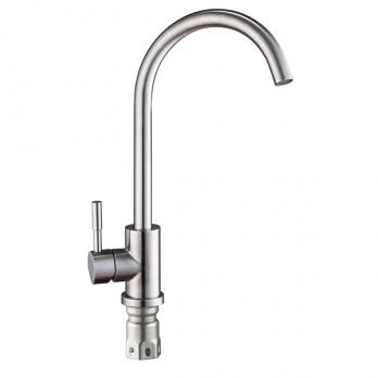 Смеситель для кухни 35к Glauf ZAP4-A090 НЕРЖ высокий излив, бок. ручка, п/гайку