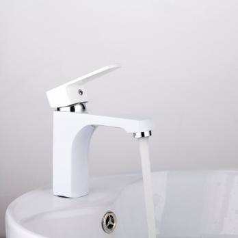 Смеситель для раковины 35к R10301-2 FRUD п/гайку Белый+хром