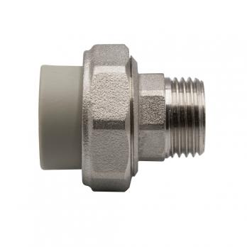 Муфта комб. разъемная, нар 20х1/2'' EVER® plast  СЕРЫЙ (Россия)