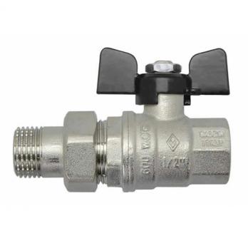 Кран шаровой со сгоном 1'' бабочка BUGATTI серия OREGON 322 (Италия)