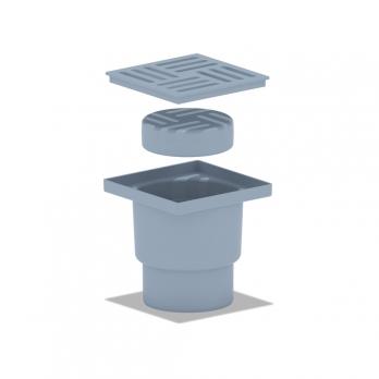 110 трап с вертик. спуском, н/рег решетка 150х150 пласт СУХОЙ АНИ пласт TQ1210 ЭКОНОМ