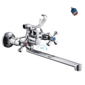 Смеситель для ванны и раковины 1/2 кер F22732-B FRAP плоский излив