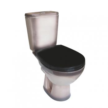 Унитаз-компакт "Соло" черный (гориз, нижн, сид. полип. 2-кн.арм.) (Rosa)