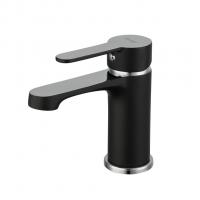 Смеситель для раковины 35к F1042 FRAP б/отв (литой, п/гайку, черный/хром, латунь)