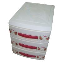 Мини-комод 3 ярус кремовый  ДЕКОР В25*Ш18*Г25