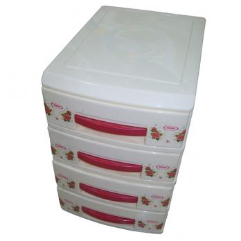 Мини-комод 4 ярус кремовый  ДЕКОР В25*Ш18*Г25