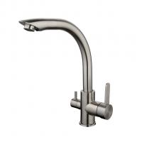 Смеситель для кухни 35к G4399 GAPPO с вых. для питьевого фильтра, нерж. сталь, п/гайку САТИН