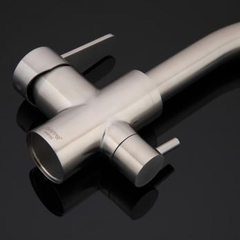 Смеситель для кухни 35к G4399 GAPPO с вых. для питьевого фильтра, нерж. сталь, п/гайку САТИН