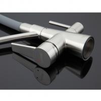 Смеситель для кухни 35к G4398 GAPPO гибкий излив, с вых. для питьевого фильтра, СЕРЫЙ-сатин